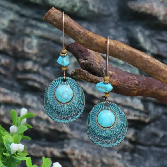 11 Pairs Multicolor Boho Tribal Geometric Earrings - Picture 11 of 12